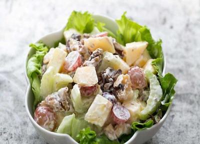 طرز تهیه سالاد والدورف آمریکایی ، فرق والدورف آمریکایی و روسی چیه؟ طرز تهیه سالاد والدورف آمریکایی ، فرق والدورف آمریکایی و روسی چیه؟